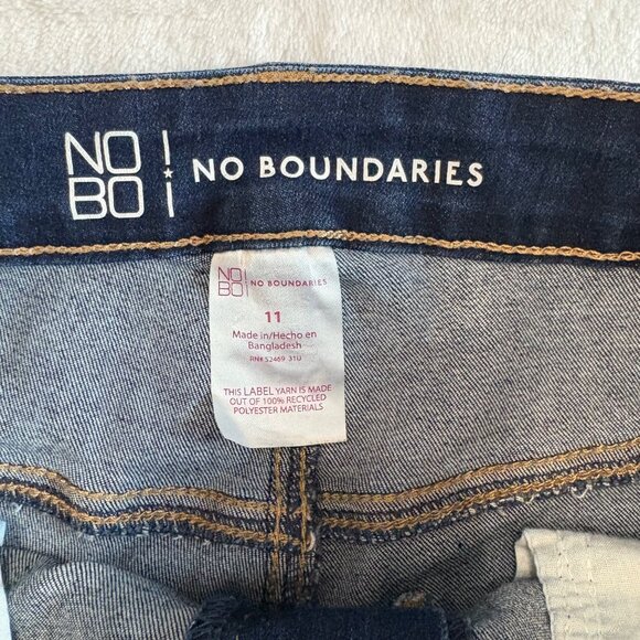 No Boundaries Womens High-Rise Button-Fly Distressed Skinny Jeans Junior Size 11 - Picture 4 of 13
